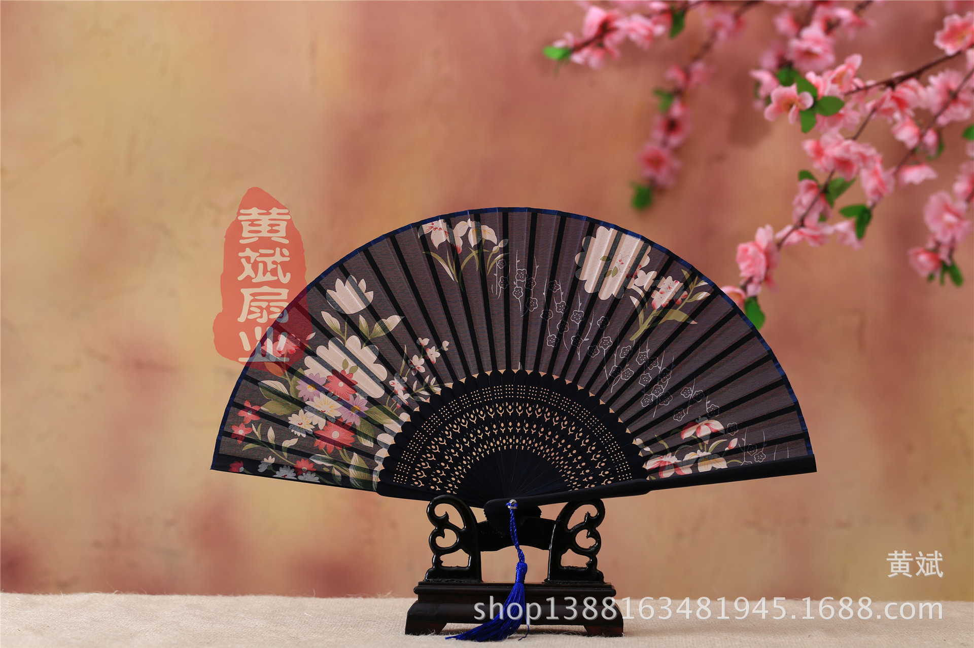 古风古典礼品真丝竹扇子日式和风扇樱花扇 折扇批发 舞蹈道具扇详情25
