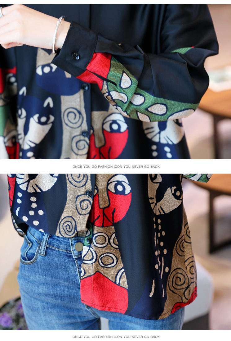 Real photos of the 2020 long-sleeved shirt for women, with a unique design sense. The new spring collection of women's clothing in 2020 features ingenious, fashionable and stylish prints pic 30