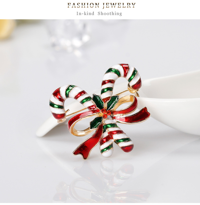New Christmas collection brooches, fashionable and exquisite diamond-encrusted candy walking stick pins, brooches, and Danbi accessories pic 16