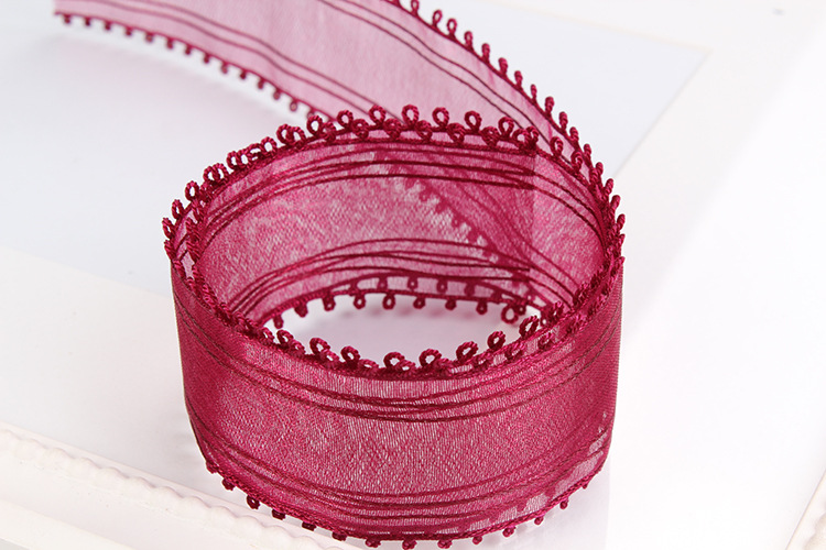 Dingxin Korean ribbon Double Ear striped snow gauze Ribbon DIY Handmade hair accessory Bow material small ear woven ribbon pic 9