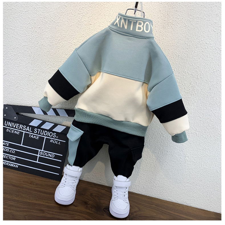 Spring and Autumn Korean version sports two-piece set, stylish and cool baby clothes for boys pic 7