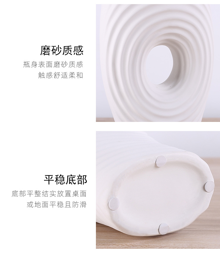 2025 New Nordic modern and simple white ceramic vase decoration, home living room model room flower arrangement, artificial flower table decoration, home decoration art, new Chinese style good items pic 15