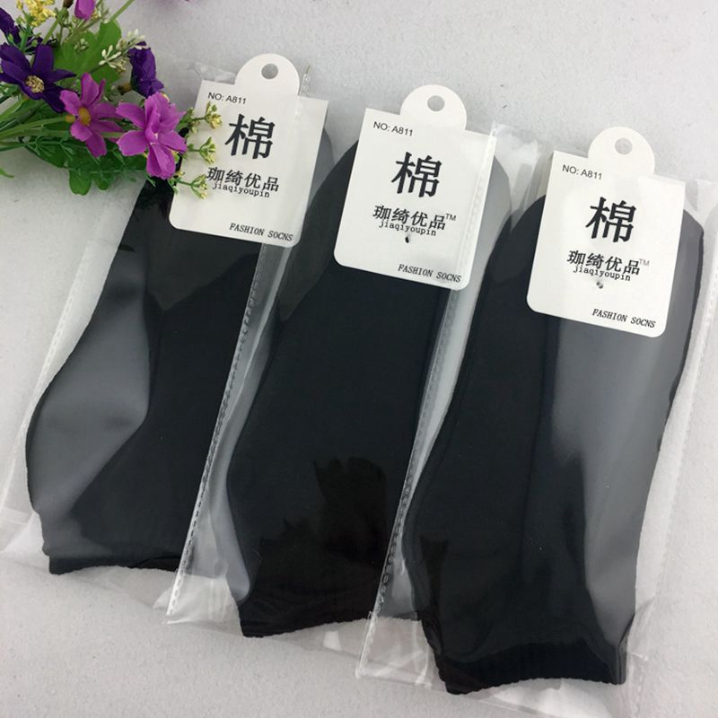 男士船袜涤棉短筒运动袜浅口黑白灰男袜子春秋中厚地摊袜现货批发详情3