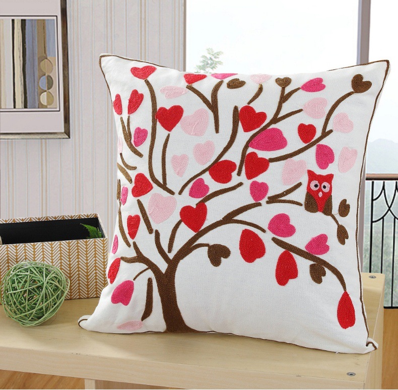 Hot-selling floral embroidery pillowcases, ins sofa, living room cushions, soft bed cushions, office cushions, ins style pic 17