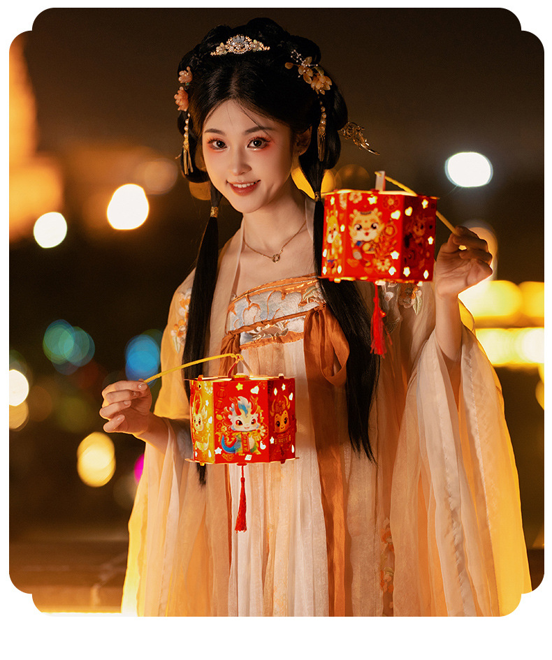 2024元旦新年手提灯笼儿童diy手工发光龙灯春节过年元宵节小灯笼详情17