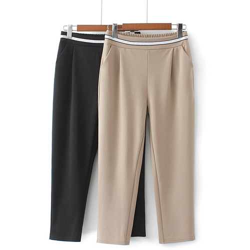 Summer eight-inch pants for middle-aged and elderly women, high-waisted loose spring wear, thin mom pants, casual pants, straight-leg pants for middle-aged women pic 3