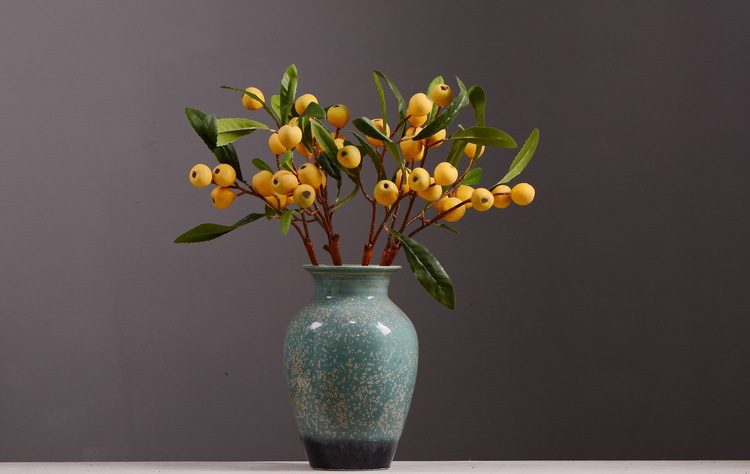 Factory direct sales of artificial loquat fruit branches, Chinese modern and simple soft decoration, artificial berries wholesale, prosperity fruit pic 13