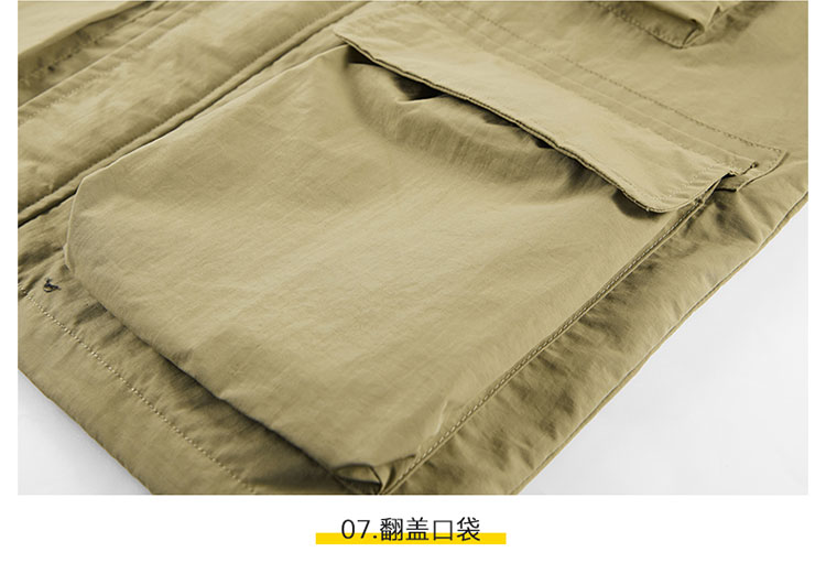 Men's outdoor multi-pocket workwear vests with logo printing, functional thin vests, and multi-functional photography workwear pic 21