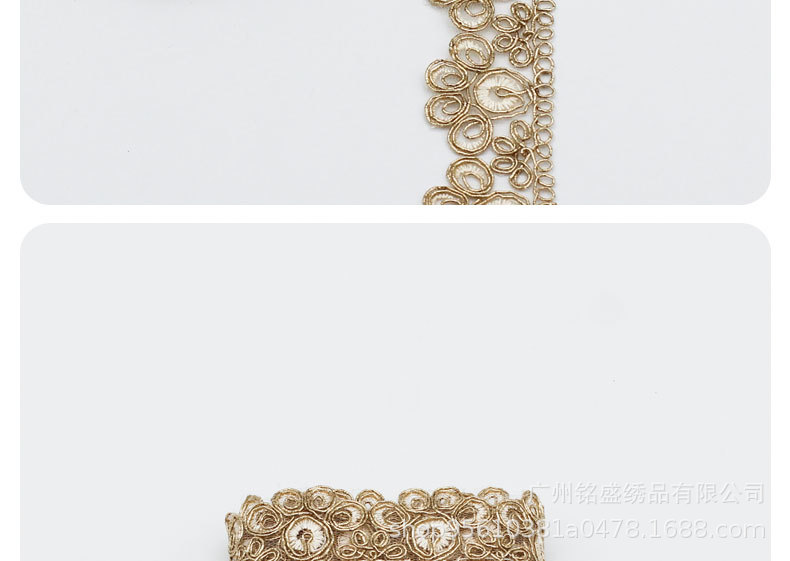 Wholesale of 4cm golden strand embroidery lace accessories, ethnic-style clothing, Hanfu, cheongsam accessories, barcode webbing pic 11