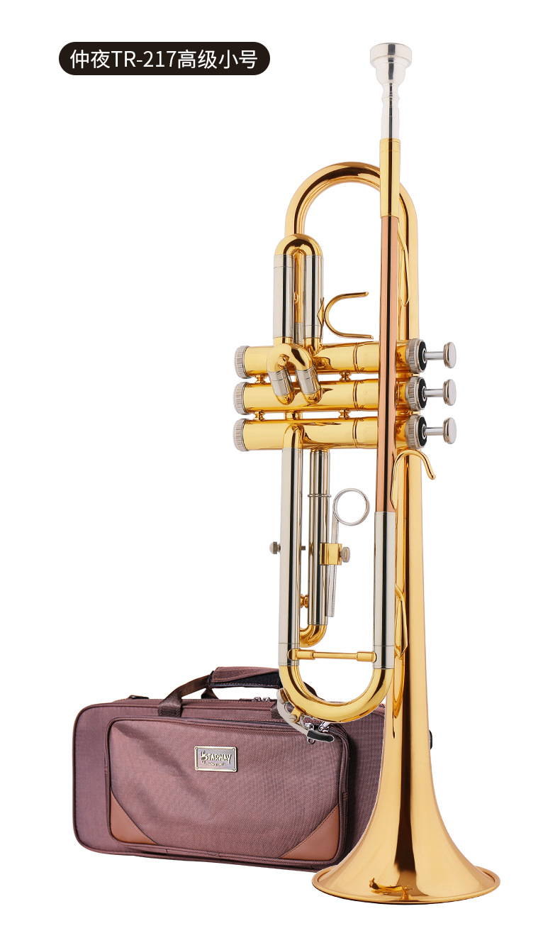 Starway斯达威黄铜小号专业演奏级降B调儿童成人管乐队乐器小号详情22