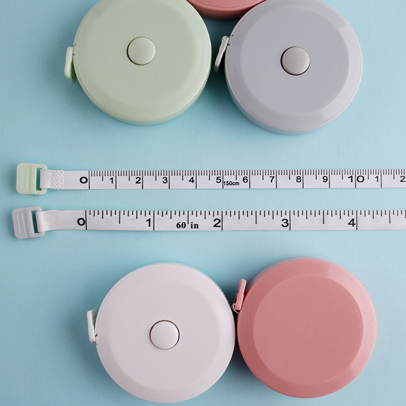 1.5-meter Nordic-style plastic mini tape measure, automatic telescopic inch measuring soft leather tape measure, foreign trade logo gift pic 1
