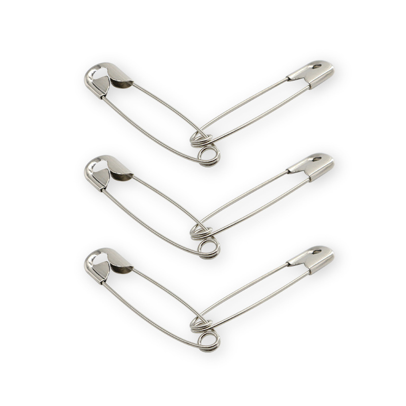 跨境新款300枚银色镀镍别针套装5种尺寸家用固定别扣厂家批发详情16