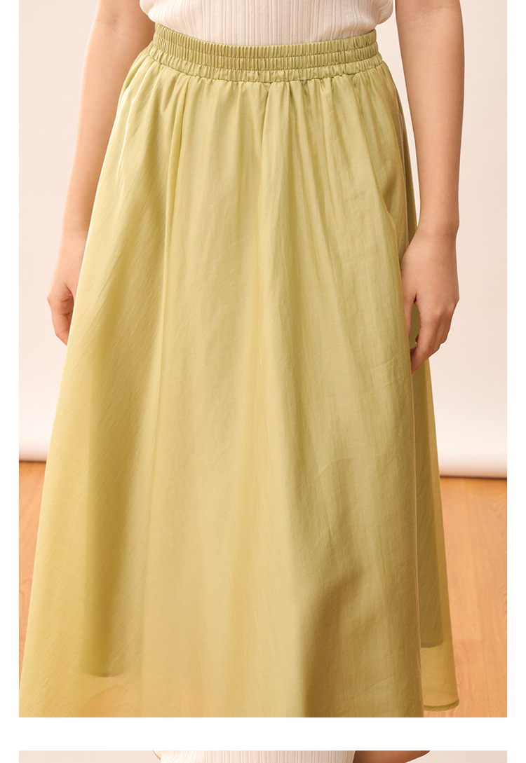 【盛都】清仓特价款轻盈气质天丝飘逸高腰设计感A字半身裙中长详情24