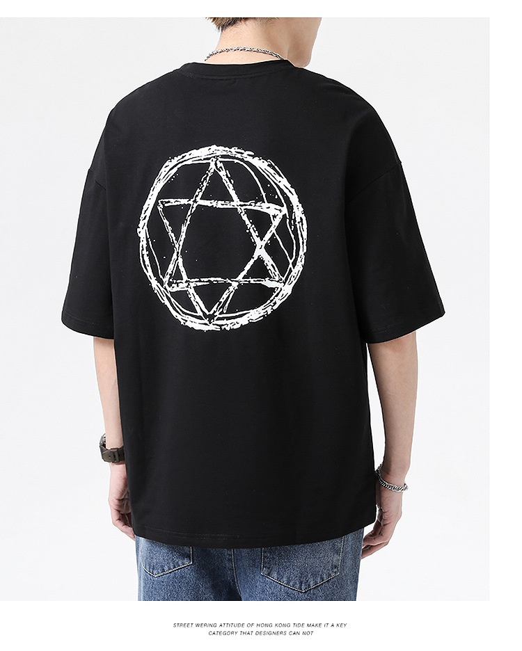 短袖T恤男夏季新款潮流港风宽松t恤加肥加大码百搭半袖体恤衫9XL详情14