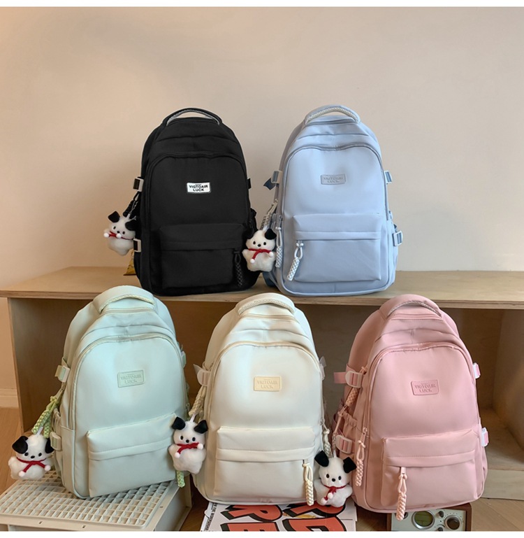 书包大容量高颜值初高中生新款双肩包大容量纯色简约防泼水背包详情26