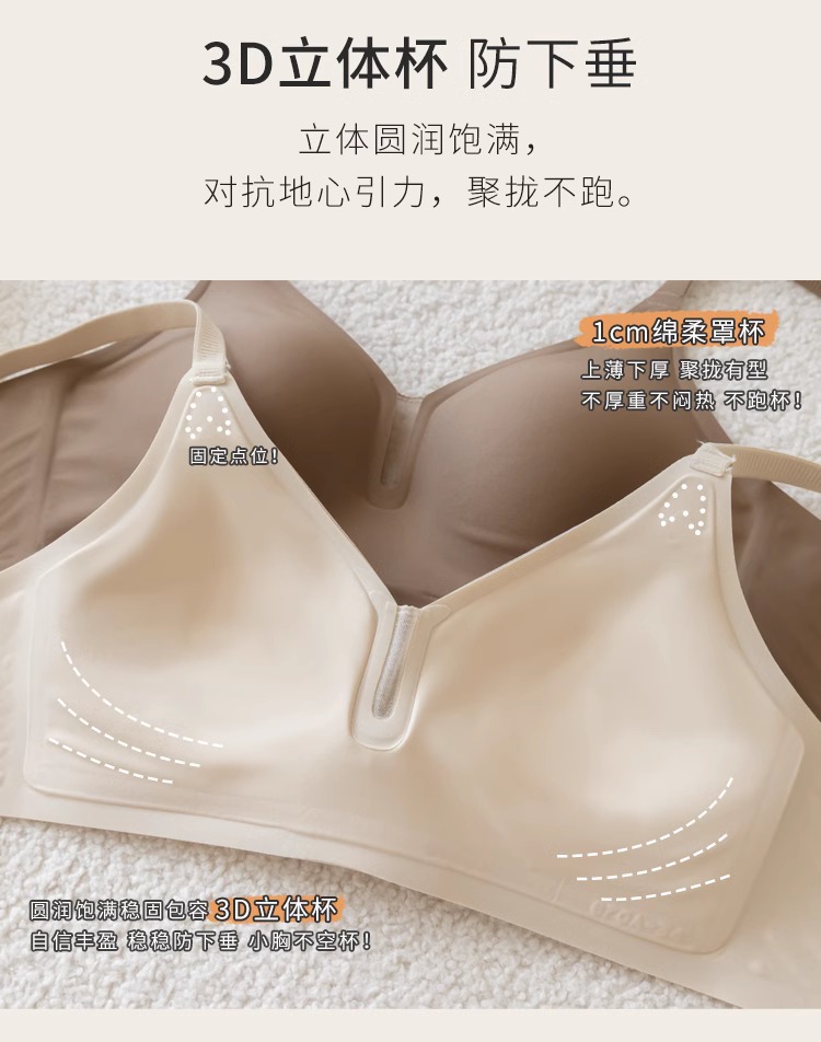 夏季薄款无痕内衣女软支撑小胸不空杯收副乳防下垂无钢圈聚拢文胸详情12