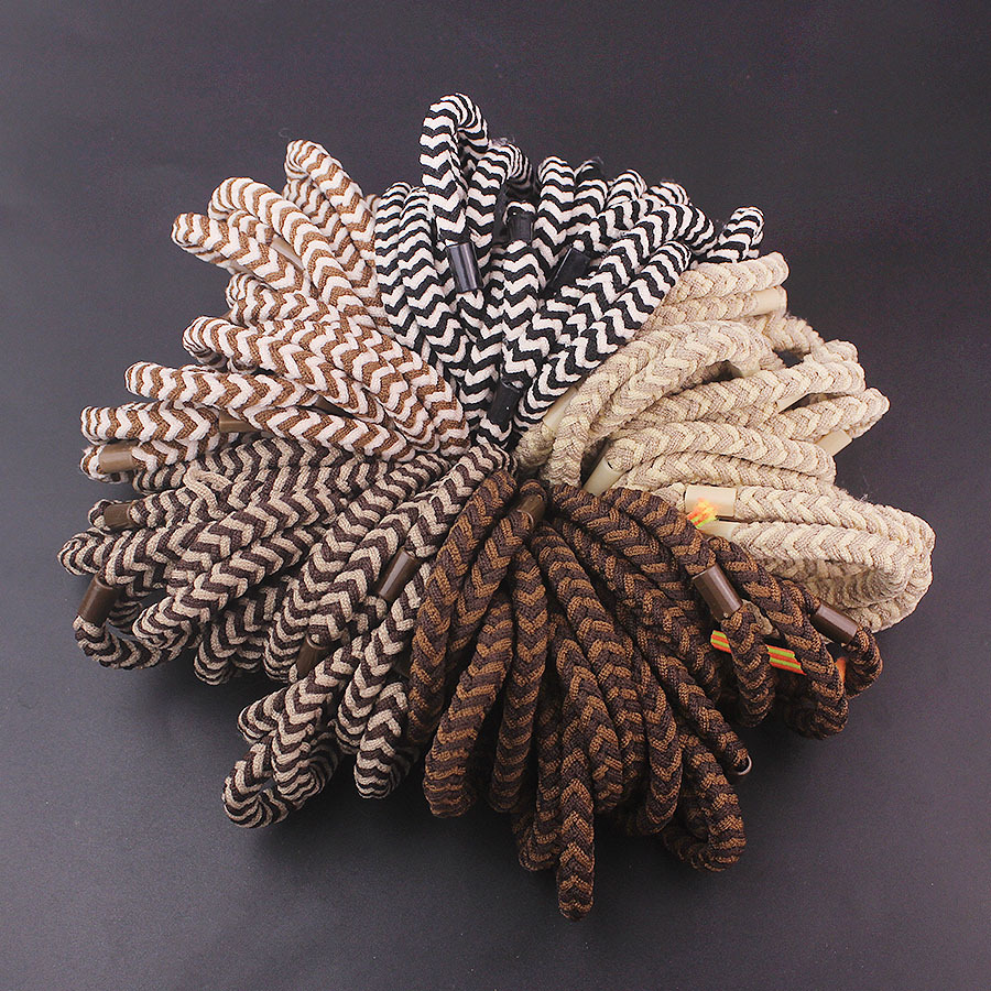 diy sticky accessories, hair bands in milk coffee color, two-color braided hair ties, sweet and simple style, wholesale ponytail hair accessories pic 4