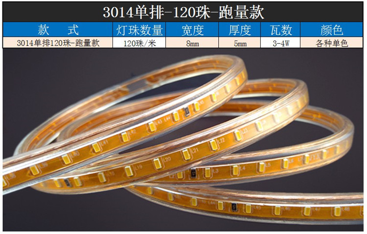 LED light strip waterproof 220V, seven-color double row, three-row 2835, outdoor three-color 5730, construction site household engineering light strip pic 24