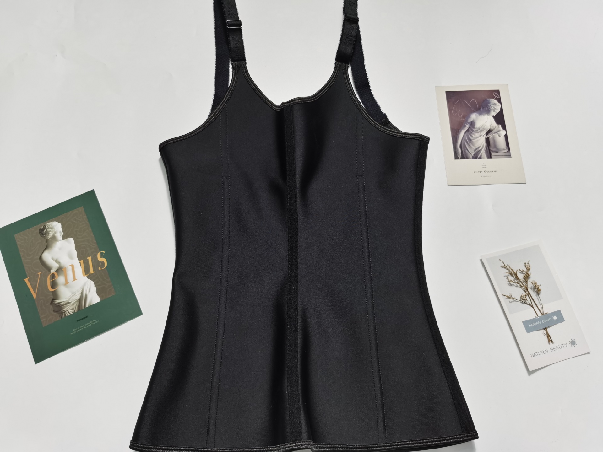 Cross-border exclusive three-layer 9-bone latex waist-cinching and belt-tightening body-shaping garment with rubber fine shoulder straps and waist seal pic 4