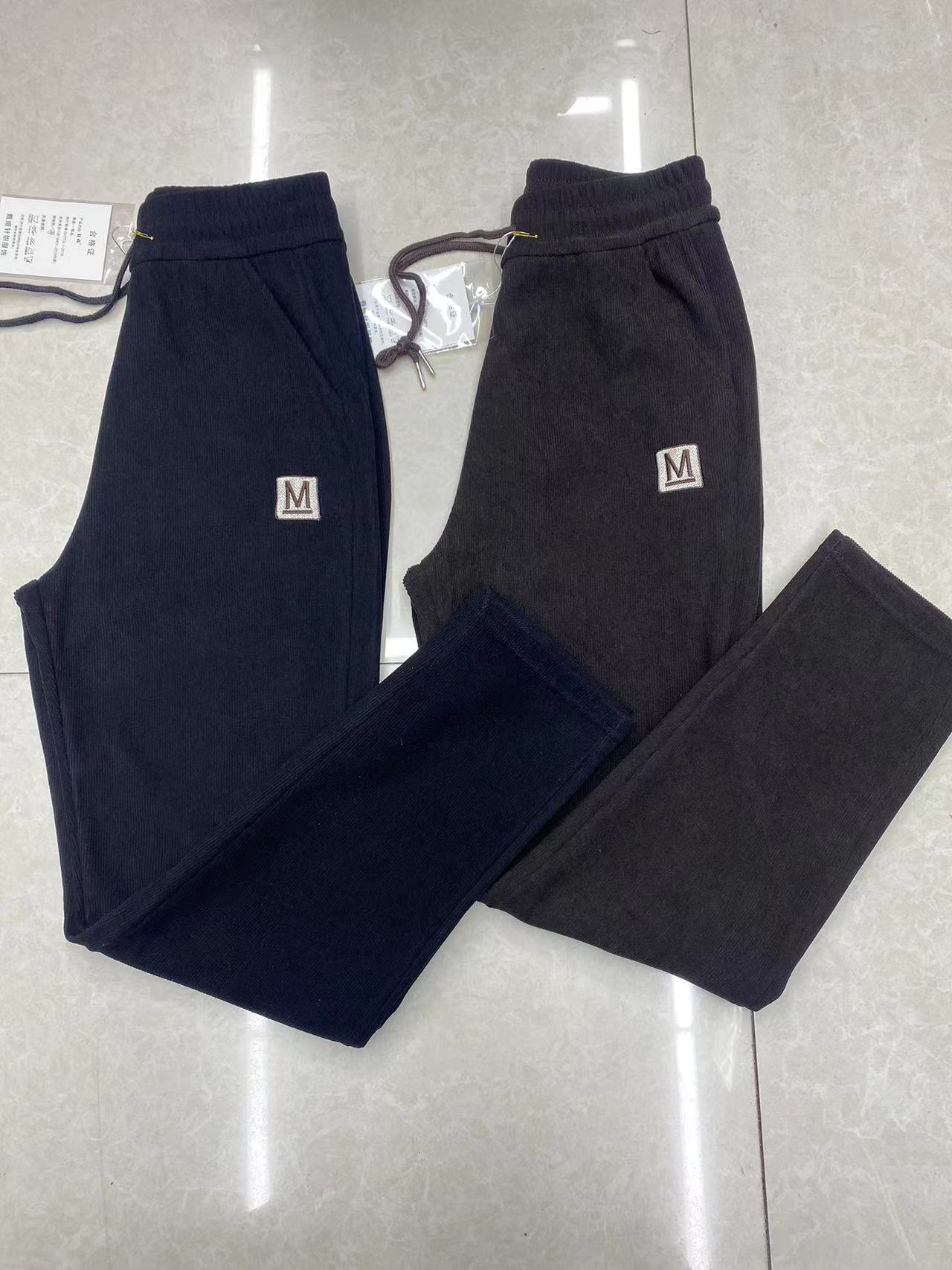 2022春季新款中老年女装木棉绒超细条打底裤妈妈装长裤女裤地摊详情3