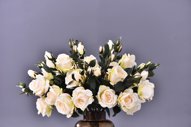 5 pieces of retro charred edge rose artificial flower decoration, artificial flower imitation dried flower, home soft decoration withered and dry, wedding Lanjin artificial rose wholesale pic 65