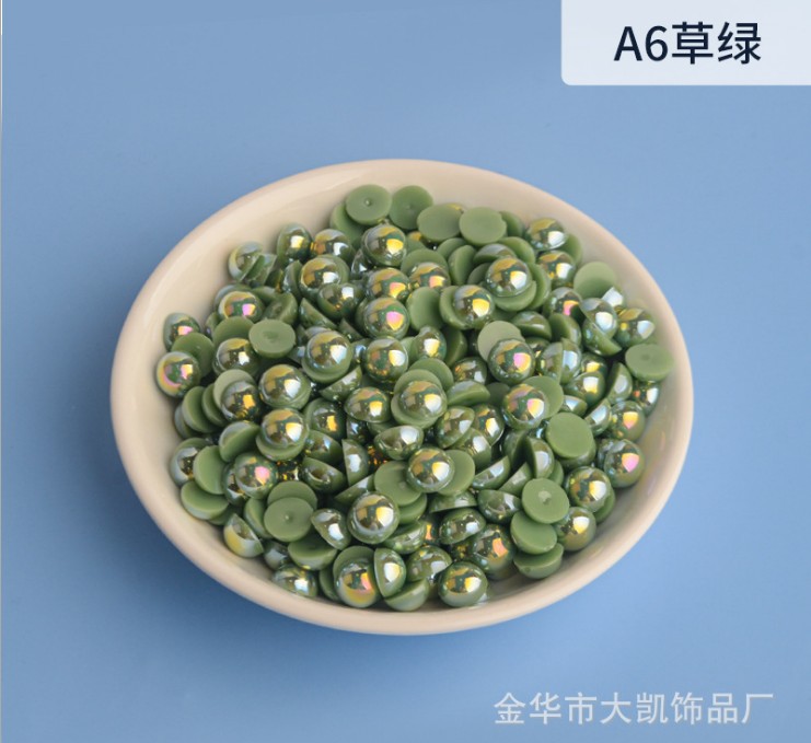 AB Water Lily, AB semi-circular pearl, mobile beauty, AB semi-circular pearl, diy nail art, pearl accessories, flat bottom pic 3