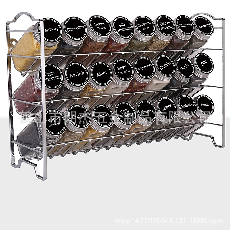 Three-layer seasoning rack, kitchen storage rack, spice rack, seasoning bottle storage and organization rack, factory stock spice rack pic 4