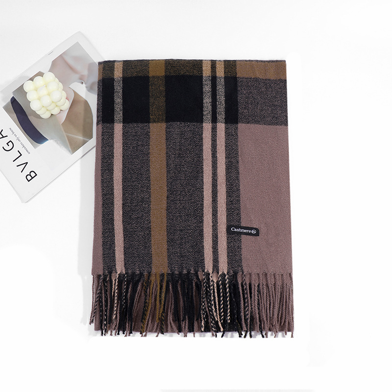 格子围巾女士2023秋冬季新款甜美保暖仿羊绒围巾披肩围脖工厂批发详情18