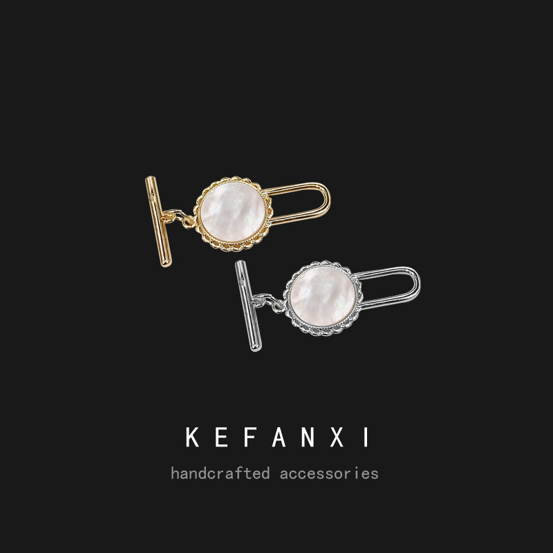 14k包金铜镀真金海水贝壳ot扣淡水珍珠玉石蜜蜡手链项链扣子diy详情2