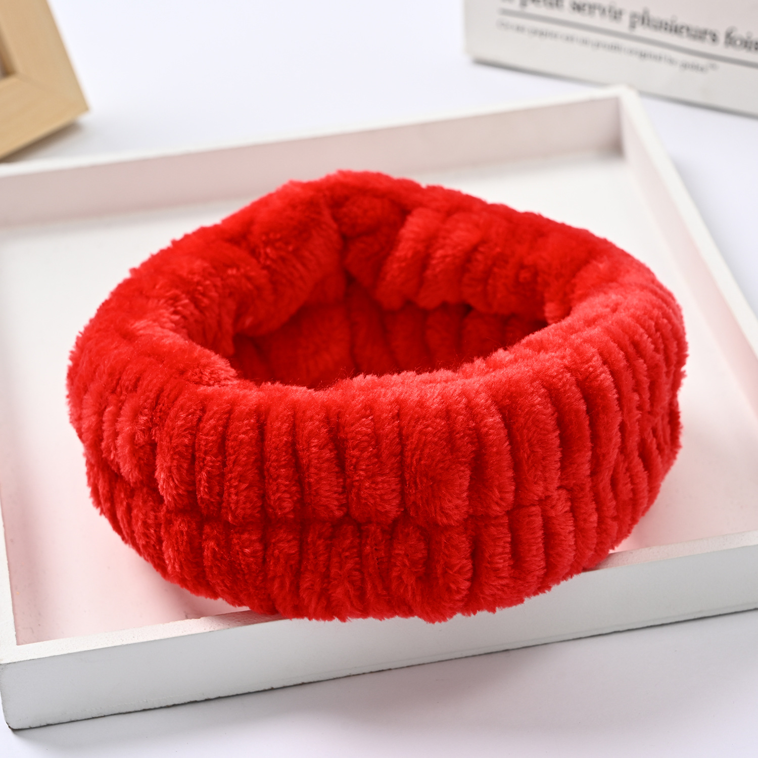 Bow face wash and hair band for girls wholesale solid color white matching makeup simple sweat-wiping wrist band flannel hair band pic 61