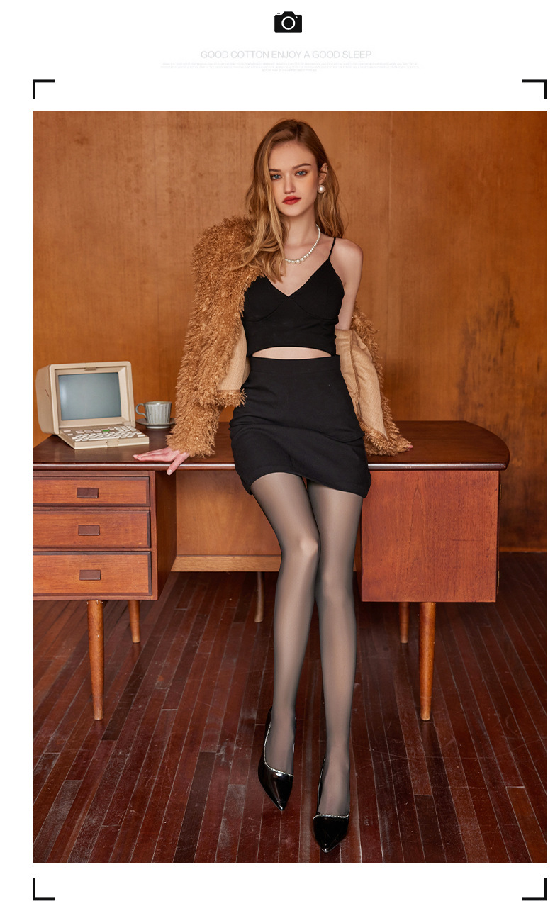 水光黑透肤一体裤女士秋冬款打底袜光腿神器收腹提臀防勾丝连裤袜详情11