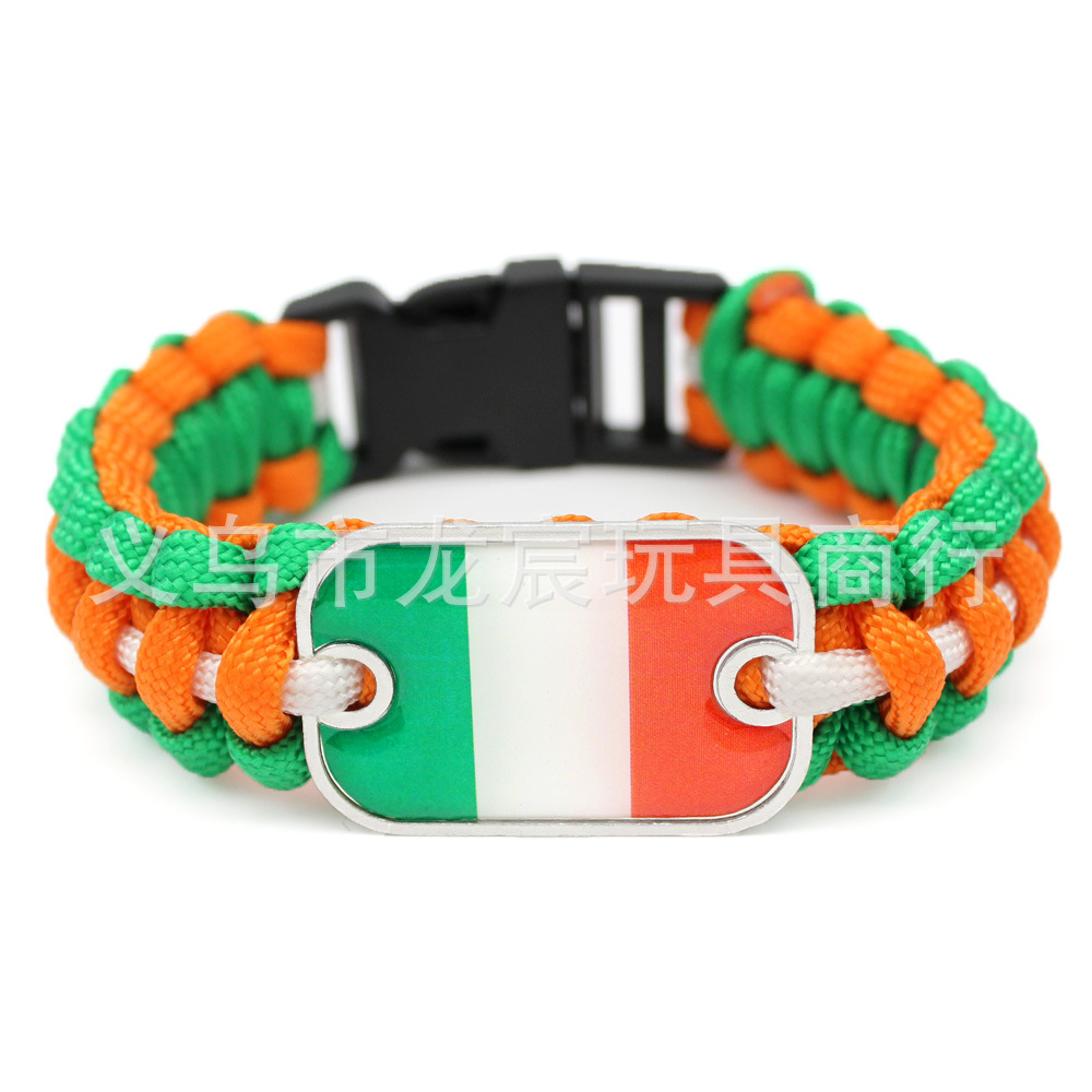 供应圭亚那国旗手链世界各国国旗伞绳编织手链户外救生手镯详情31