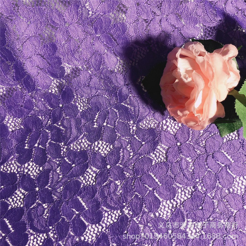 Factory direct sales of brocade lace fabric, purple gold flower elastic fabric, clothing, lace, window screen, dresses, underwear pic 9