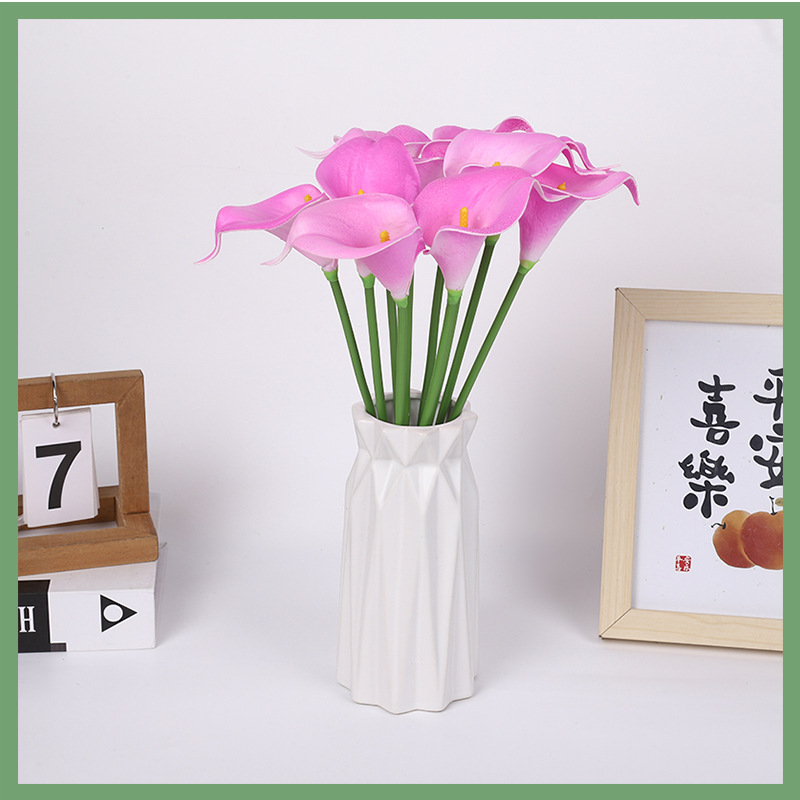 PU artificial flower single branch with a touch of glue, calla lily artificial flower, foreign trade, home decoration, desktop display, photography prop pic 7