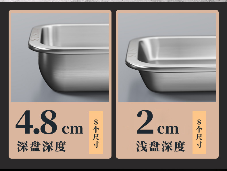 批发304不锈钢备菜盘家用商用西餐烤鱼牛排龙虾长方形托盘卤菜展/详情21