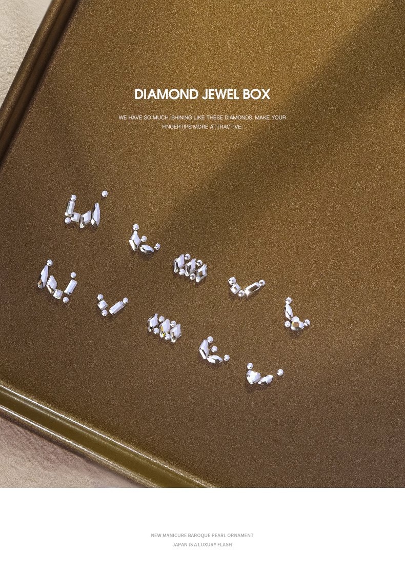 Nail art irregular-shaped diamonds, flat-bottomed non-dropping small diamond jewelry, mixed small flat-bottomed diamonds, a whole batch of dazzling nail art jewelry fragments pic 19
