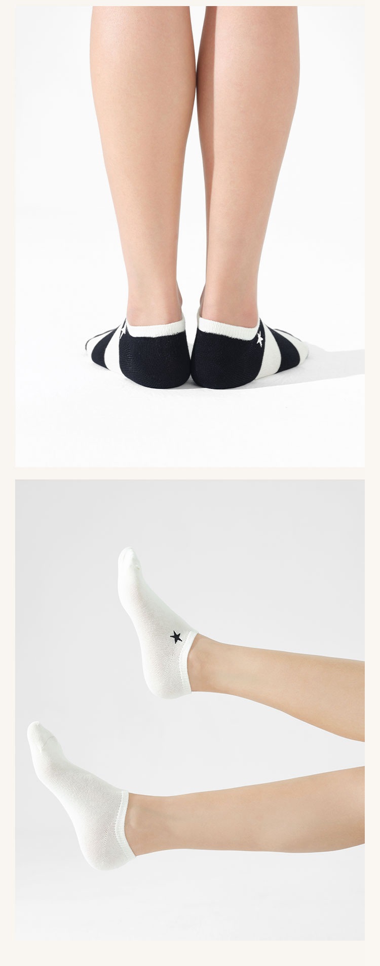 袜子地摊一件代发袜子女春夏黑白条纹短袜日韩纯色薄款透气棉袜夏季隐形袜一件代发详情7