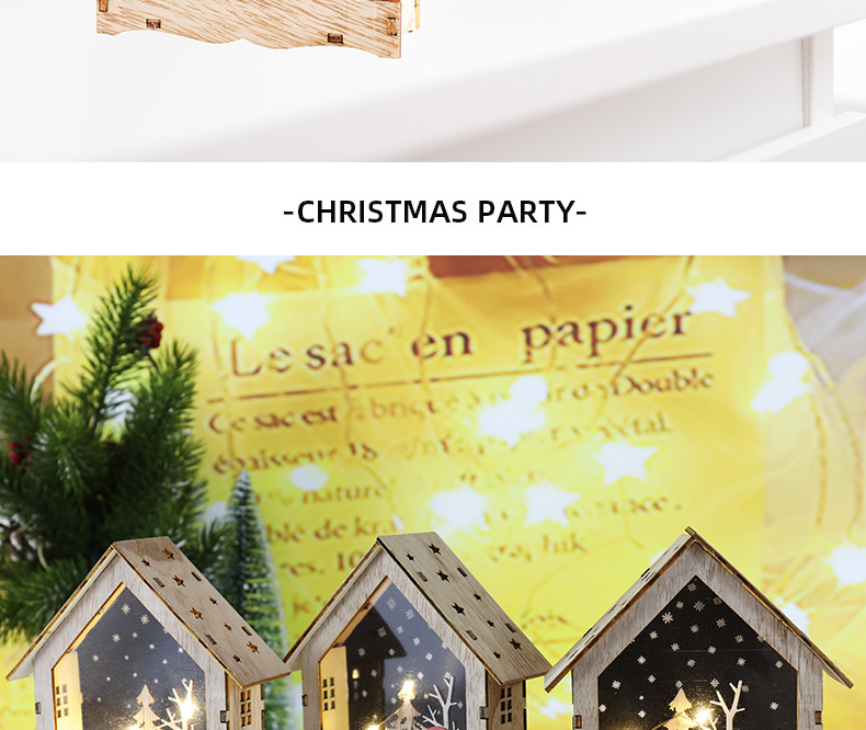 Cross-border new Christmas decorations: Glowing log cabin, Christmas house, creative Christmas gifts, tabletop ornaments pic 3