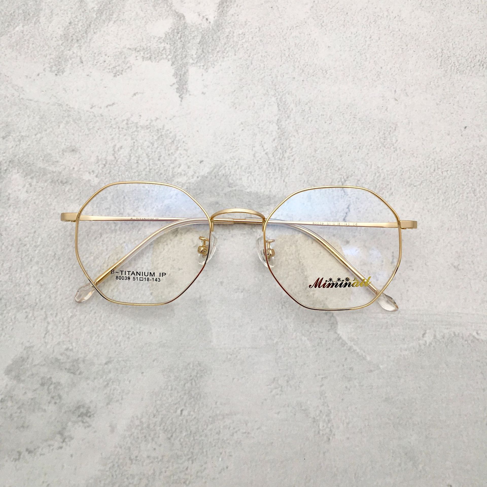 批发定制超轻小红书同款大框素颜风复古钛架男女款多边形眼镜框详情10