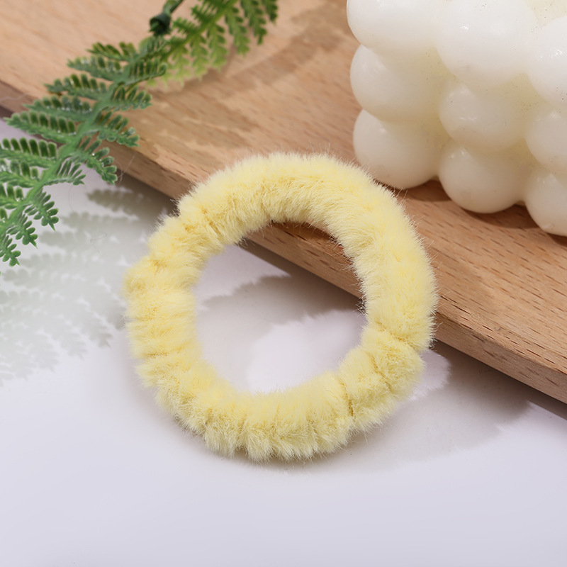 Korean style hair bands, simple autumn and winter plush bun hair ties, fashionable candy-colored sweet hair tie hair accessories wholesale pic 6
