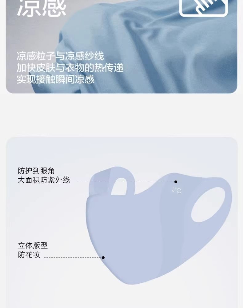 夏季防晒冰丝口罩清凉透气防护口罩凉皮防紫外线全脸遮挡护眼角详情11
