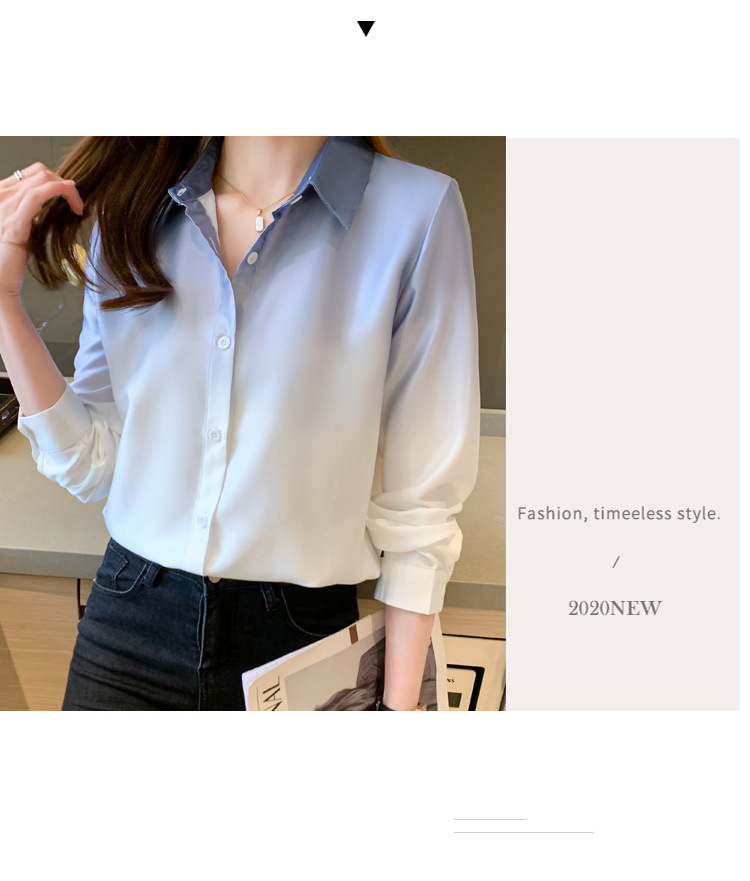 2024秋新款设计感渐变衬衣个性长袖气质百搭宽松显瘦时尚女式衬衫详情29