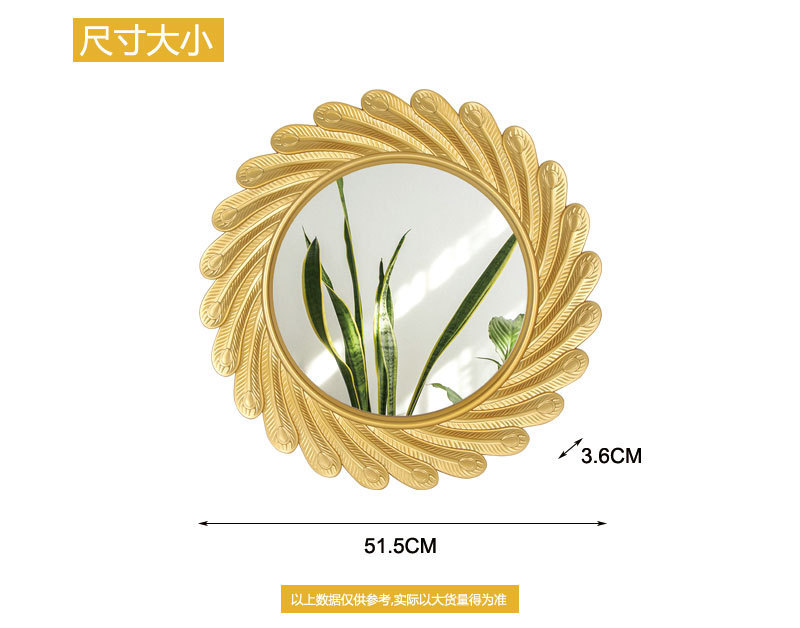 Factory direct supply of bathroom round decorative mirrors, European-style creative decorative mirrors, wall-hung mirrors, hotel decorative art mirrors pic 4