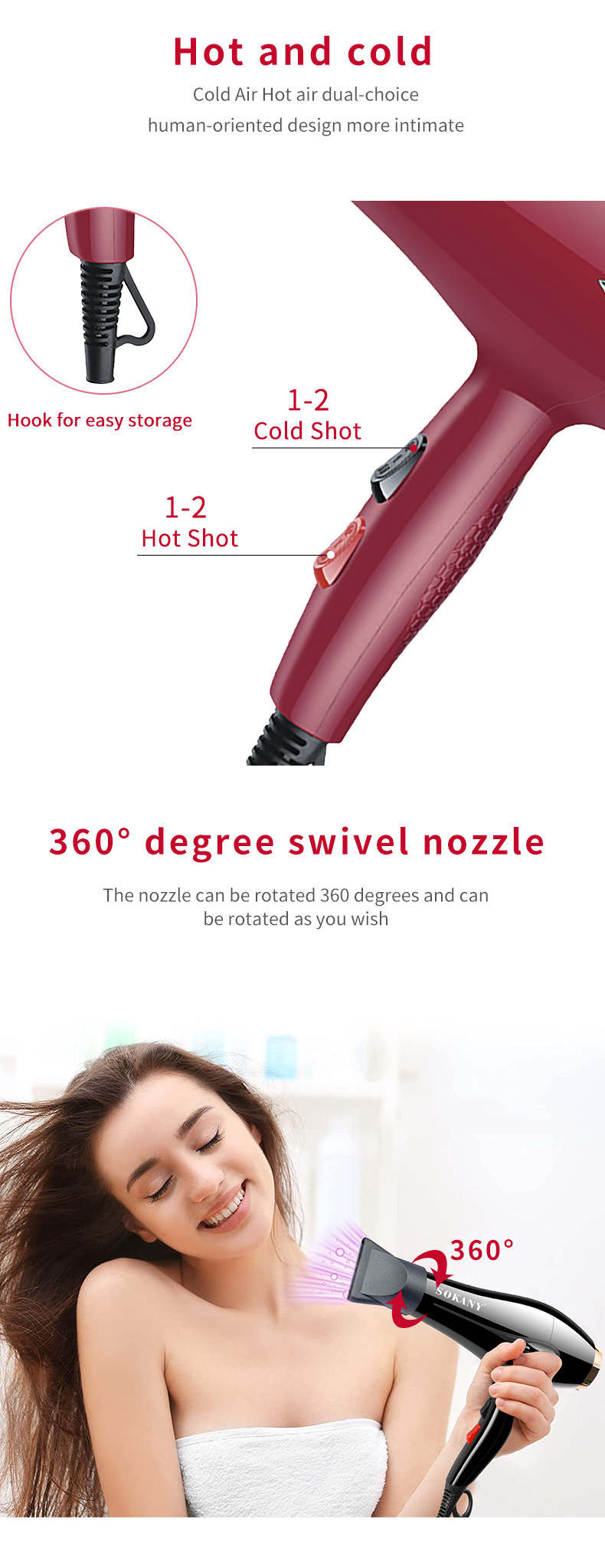 跨境电商SOKANY2215吹风机家用大功率吹风机电吹风发廊吹风筒代发详情7