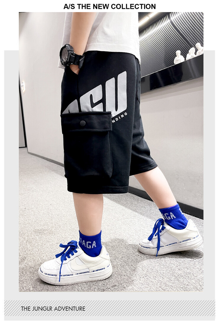 The 2022 new summer loose and stylish cotton capri shorts for boys are a trend of casual summer pants for middle-aged children pic 16