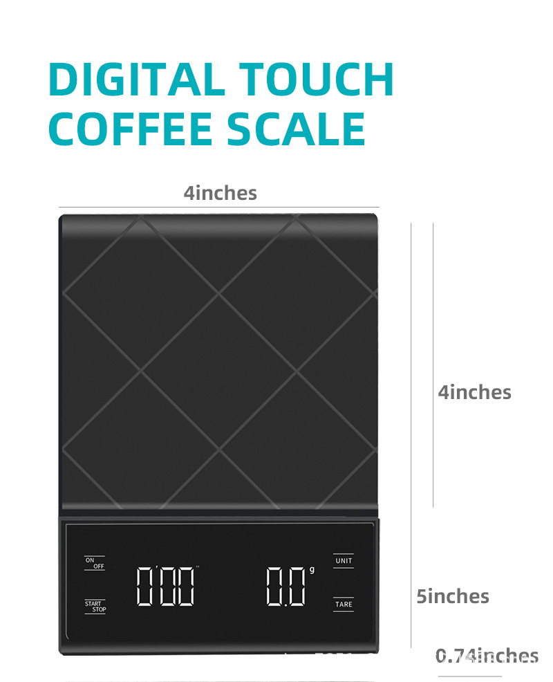 Amazon coffee scale, multi-functional bar counter electronic scale, gram scale with timer, 3KG kitchen scale pic 2