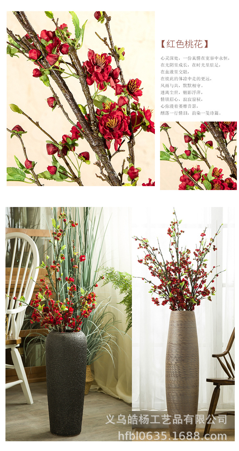 Floor-standing peach blossoms, cherry blossoms, artificial pear blossoms, large living room floor-standing artificial flowers, artificial flower arrangements, dried flowers for home decoration pic 9