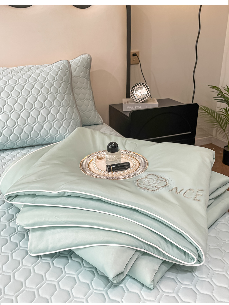 冰淇淋夏凉被夏被日式可机洗空调被子凉感丝单双人夏被批发绗缝爆详情7