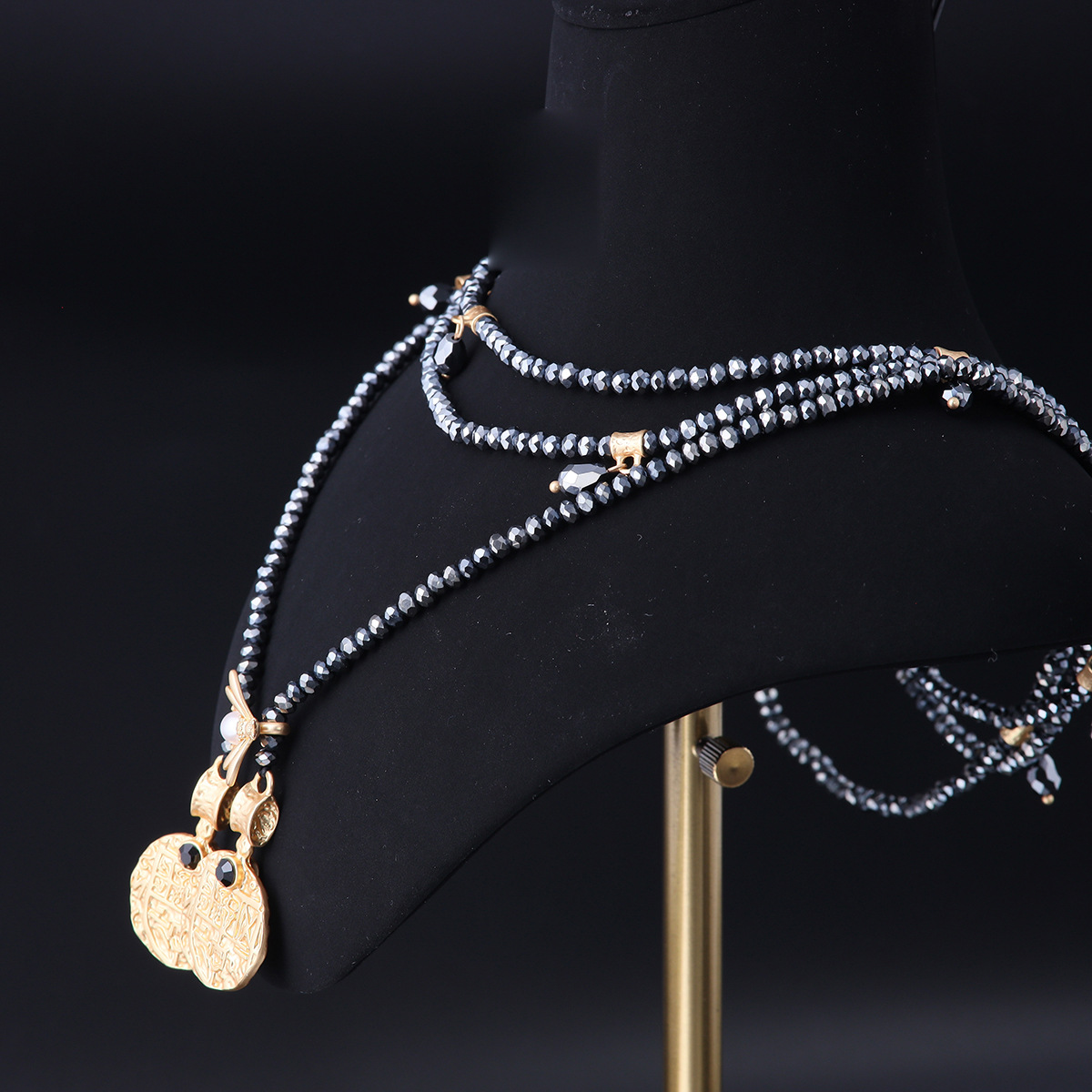 中古vintage高级感时尚个性气质镀真金复古多层项链详情2