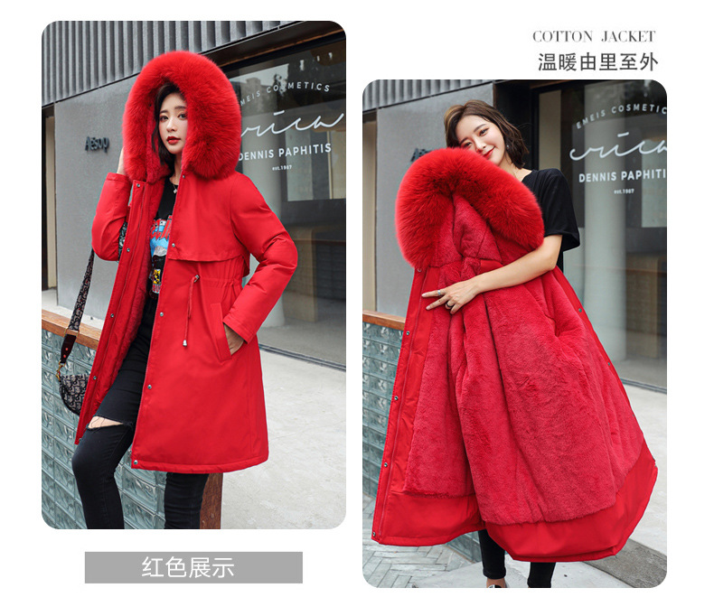 Winter new mid-length Paisuke cotton-padded jacket for women, Korean version of lambskin wool down cotton-padded jacket for women pic 12
